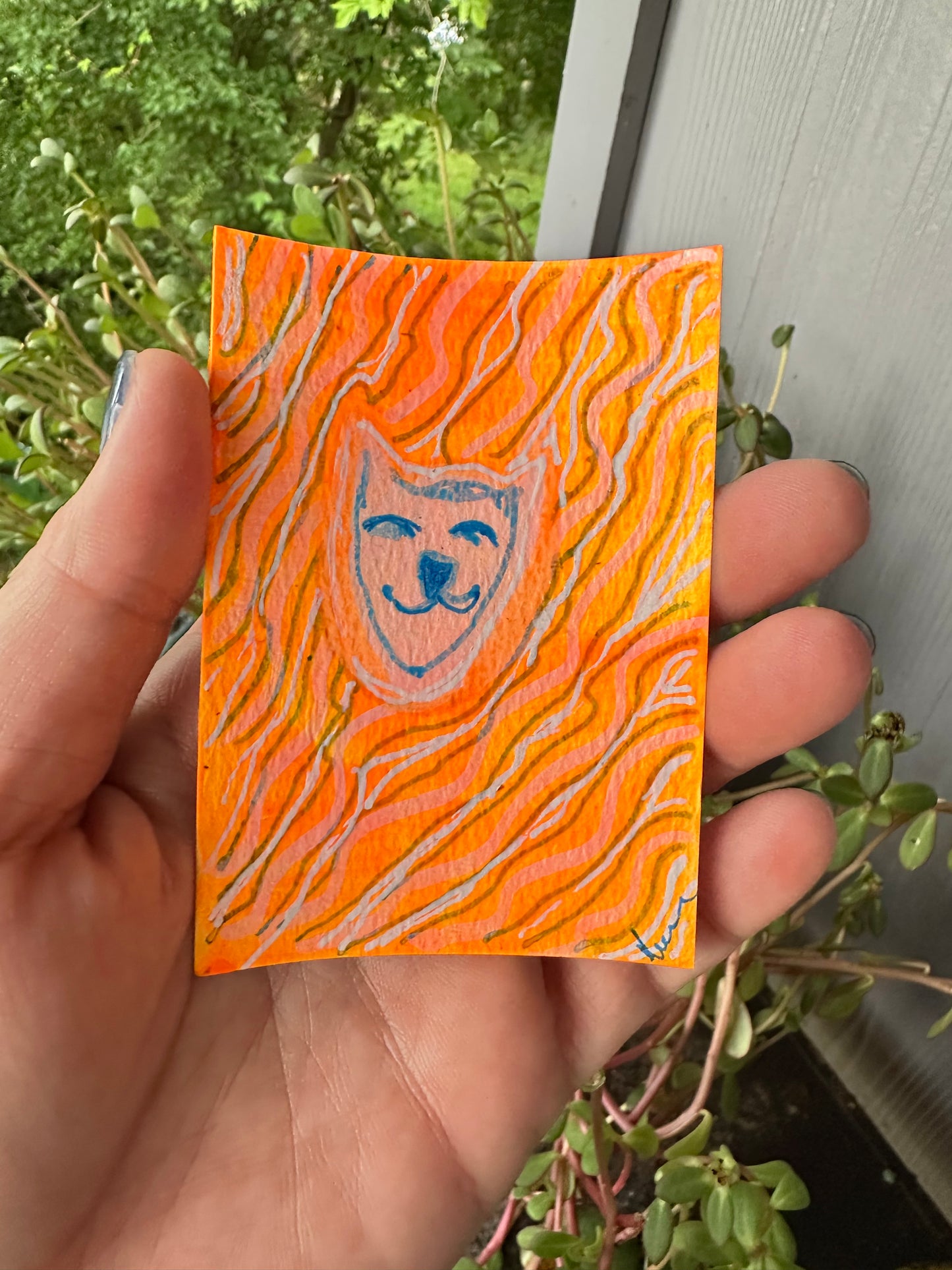 Orange Cat Head- ACEO