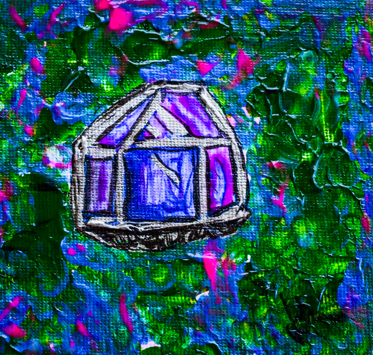 Crystal Dreamscape 4x4 Canvas Panel + Mini Easel for Display
