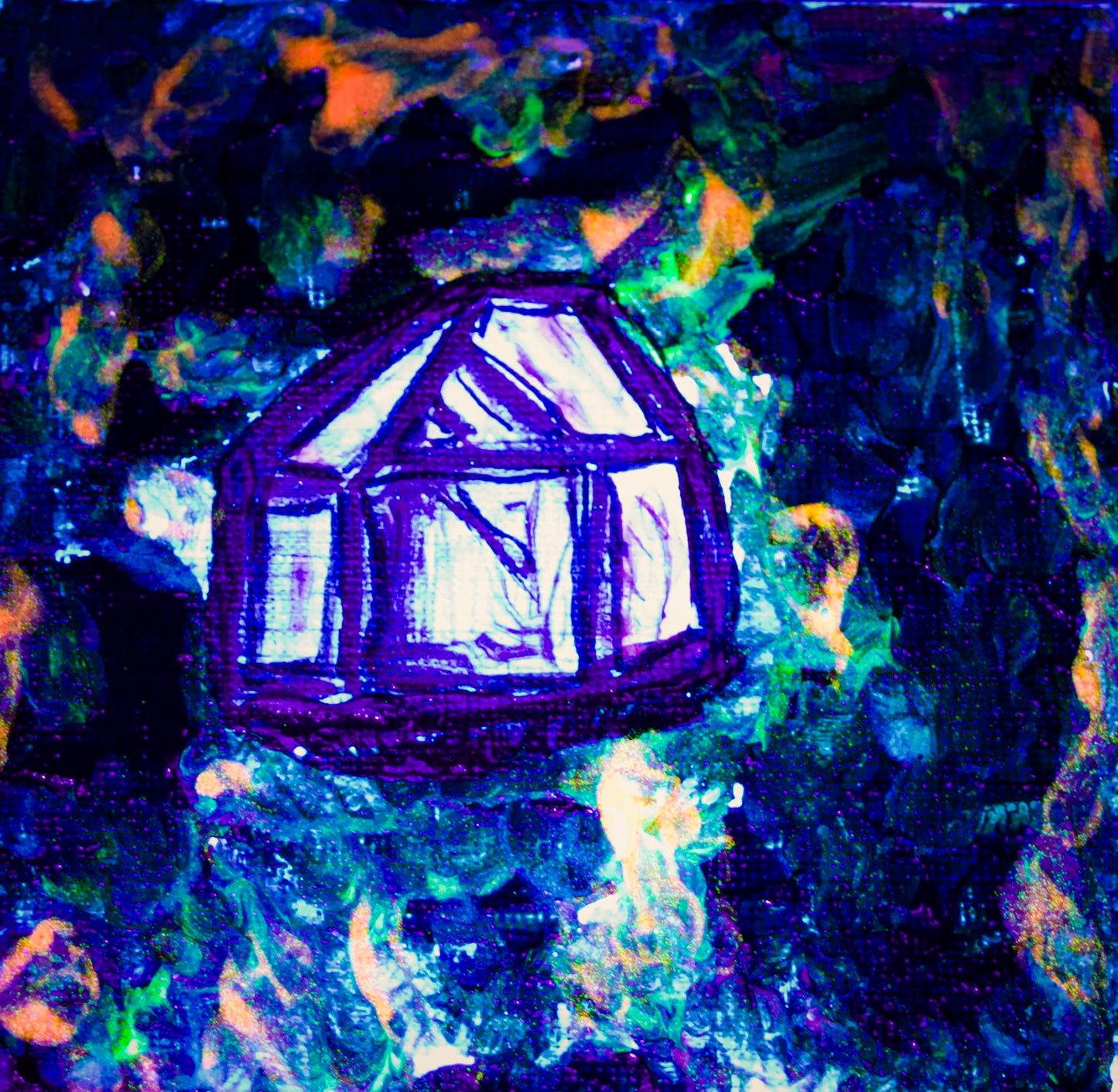 Crystal Dreamscape 4x4 Canvas Panel + Mini Easel for Display