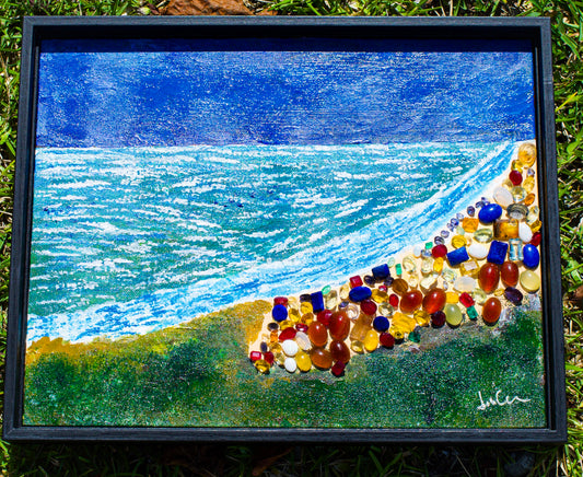 Gemstone Beach - 11 x 14 Framed Canvas Panel