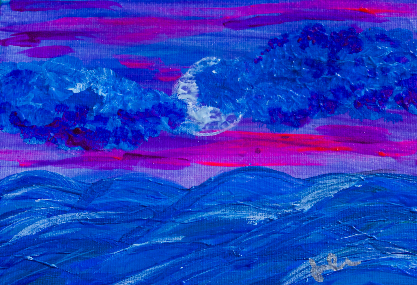 Fluorescent Dusk 5 x 7 Canvas Panel + Mini Easel for Display