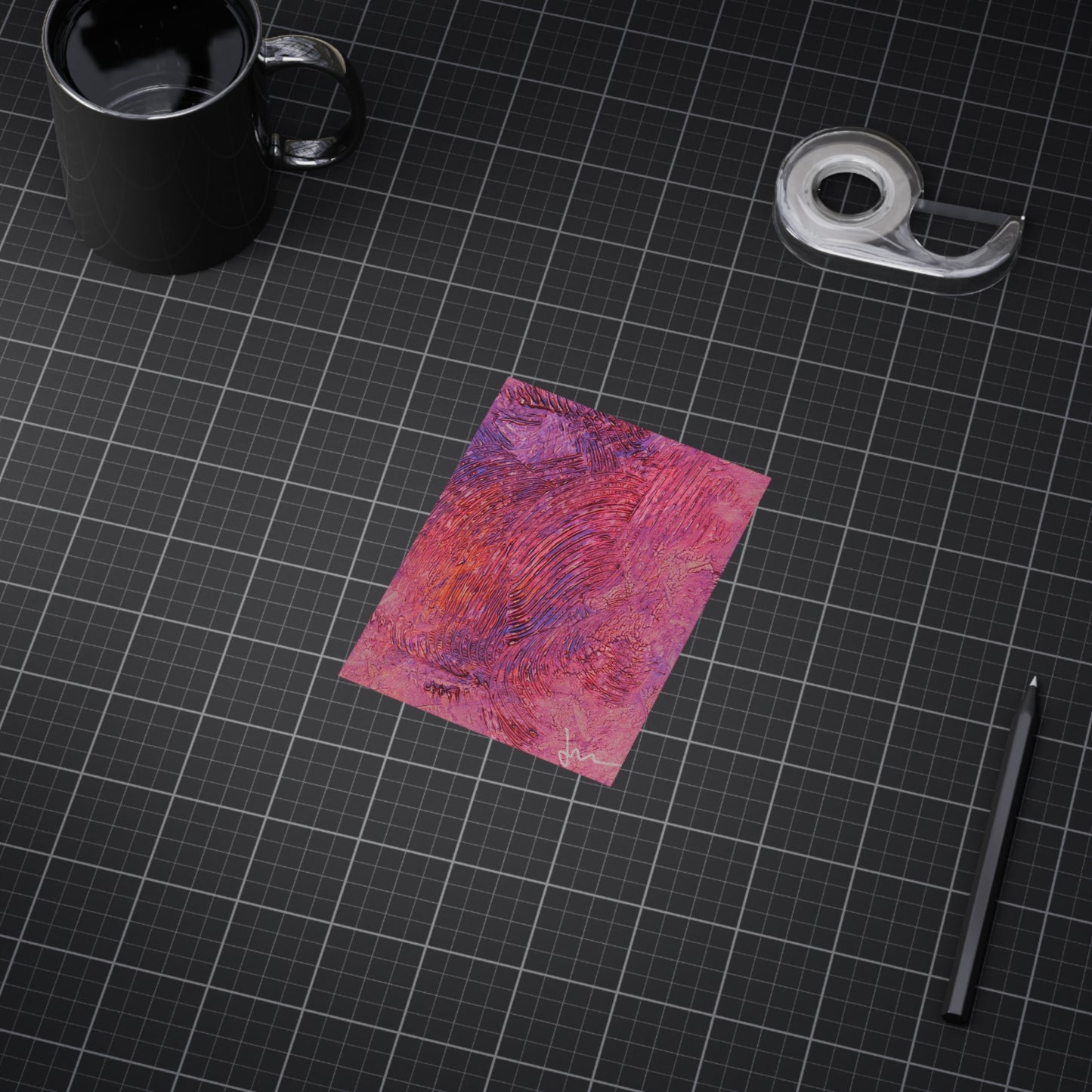 Swirling Ember Dawn  Print — Vibrant Mixed Media Wall Decor