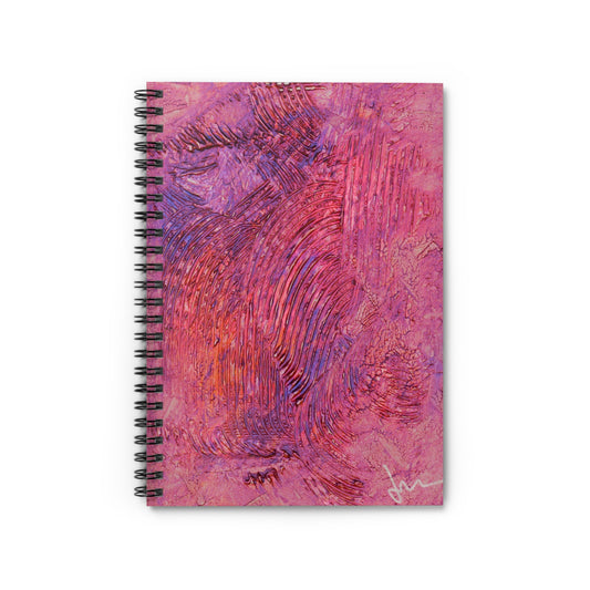 Swirling Ember Dawn Spiral Notebook — Textured Art Ruled Journal