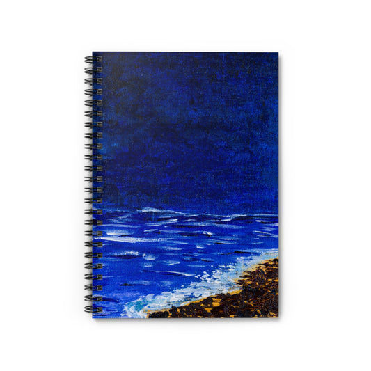 Blue Spiral Notebook — Ruled Journal designed with art by Johnna Crider