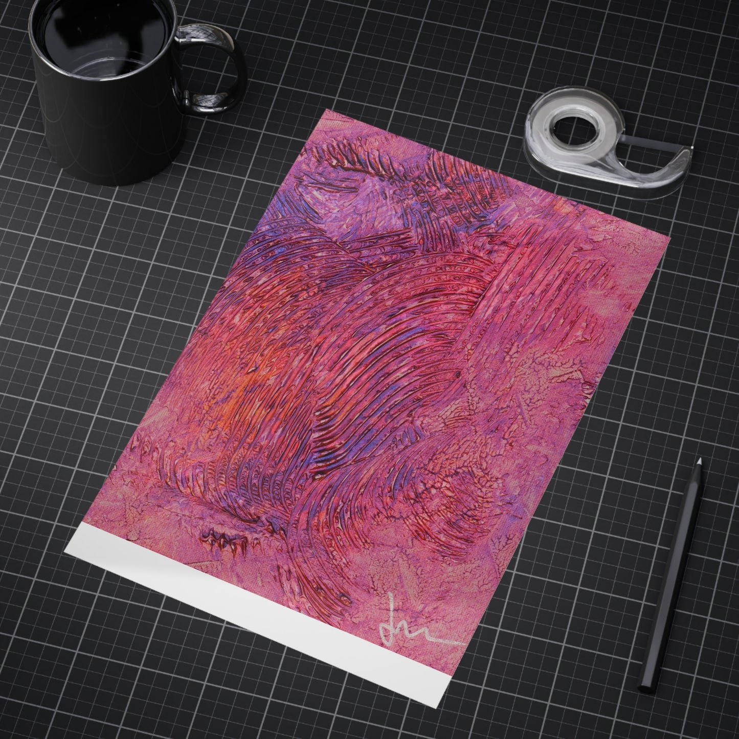 Swirling Ember Dawn  Print — Vibrant Mixed Media Wall Decor