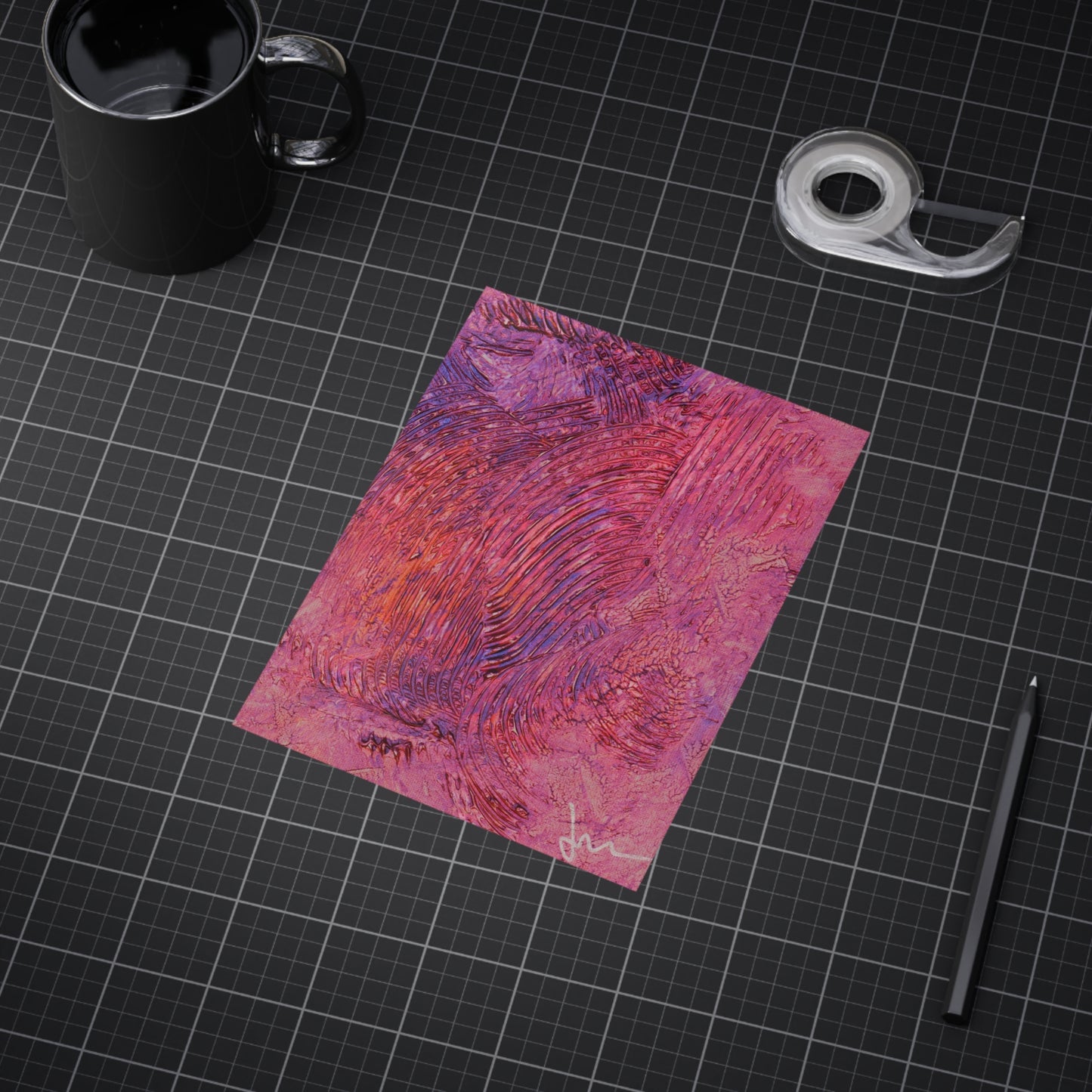 Swirling Ember Dawn  Print — Vibrant Mixed Media Wall Decor