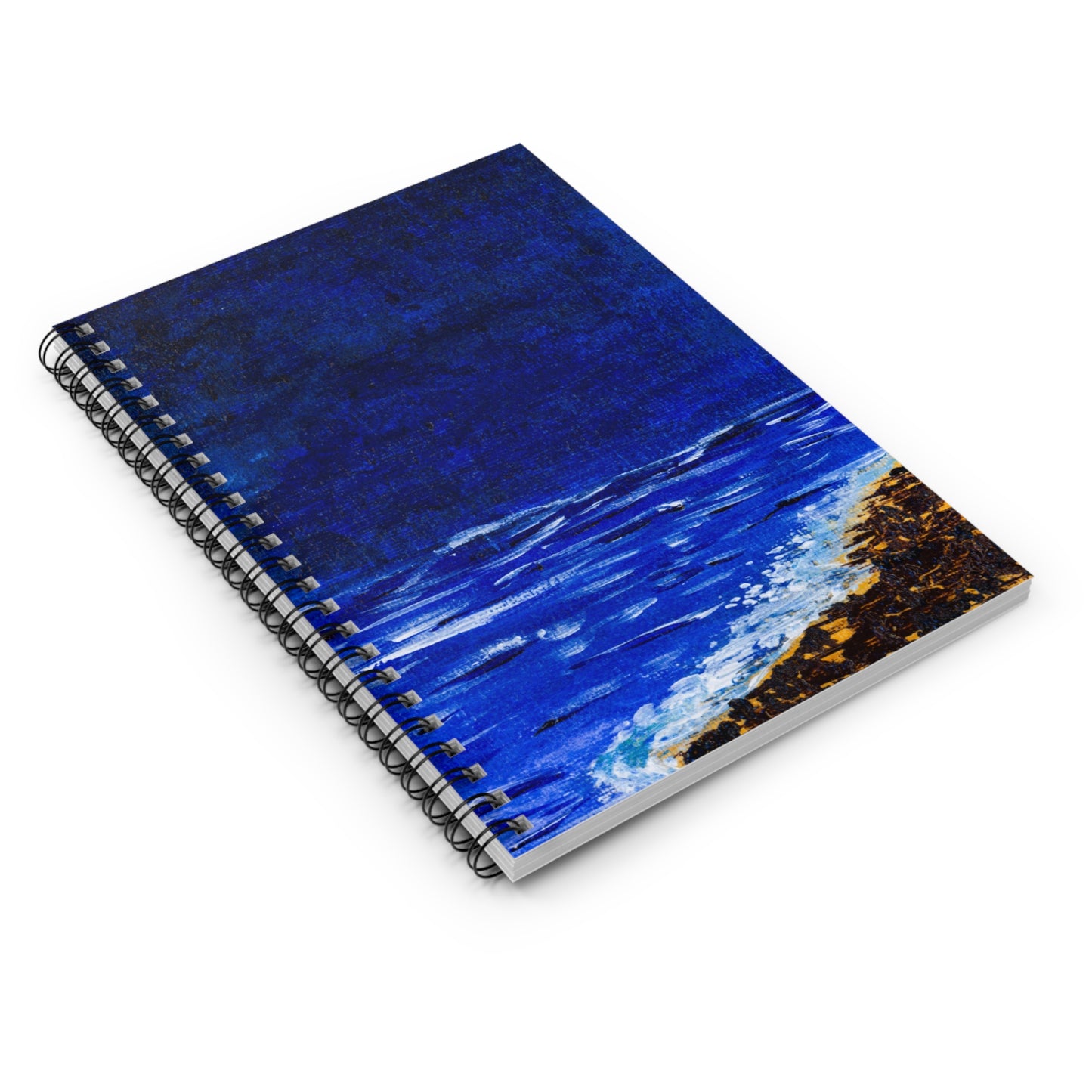 Blue Spiral Notebook — Ruled Journal designed with art by Johnna Crider