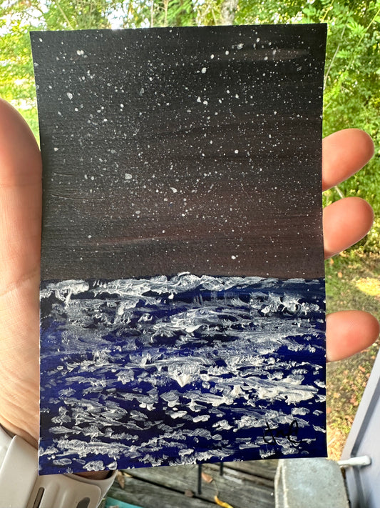 Night Waves - 4x6 canvas paper
