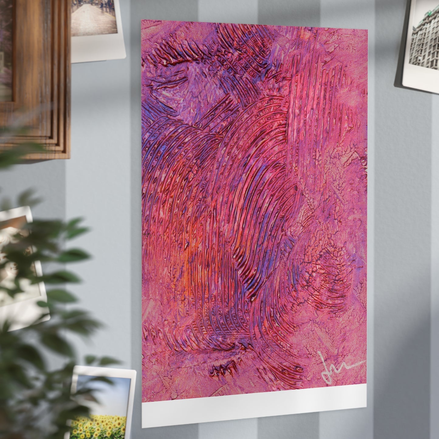 Swirling Ember Dawn  Print — Vibrant Mixed Media Wall Decor
