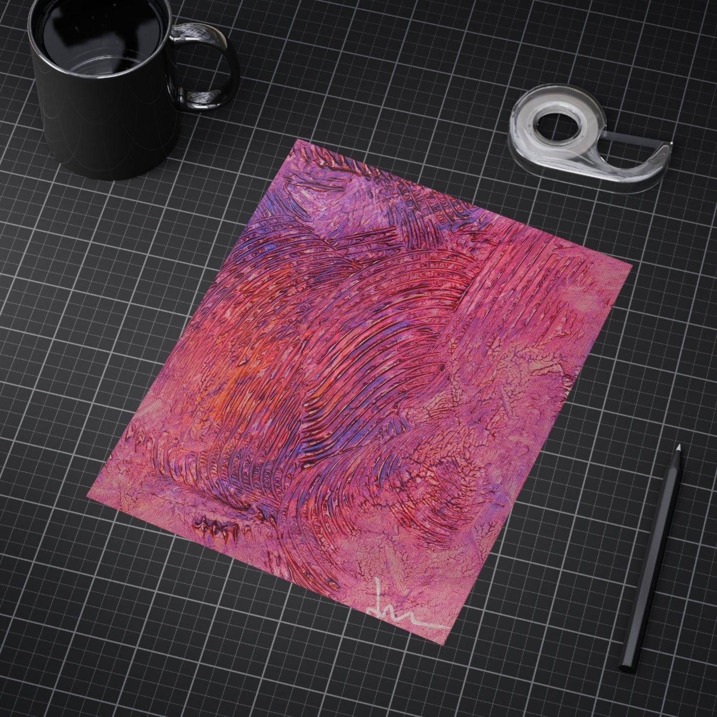 Swirling Ember Dawn  Print — Vibrant Mixed Media Wall Decor