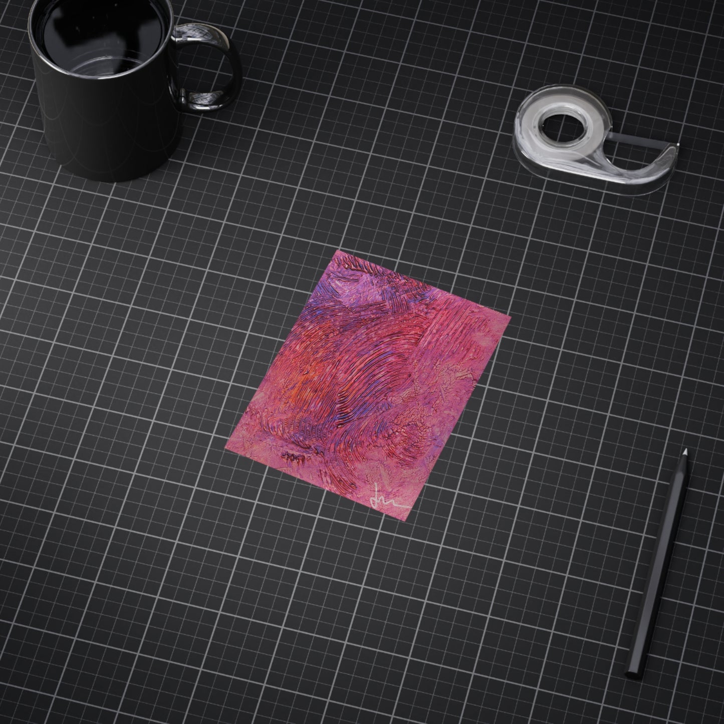 Swirling Ember Dawn  Print — Vibrant Mixed Media Wall Decor