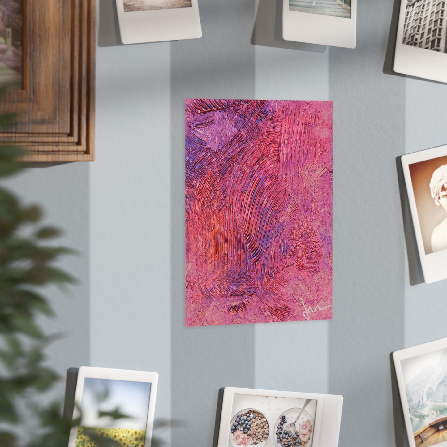 Swirling Ember Dawn  Print — Vibrant Mixed Media Wall Decor