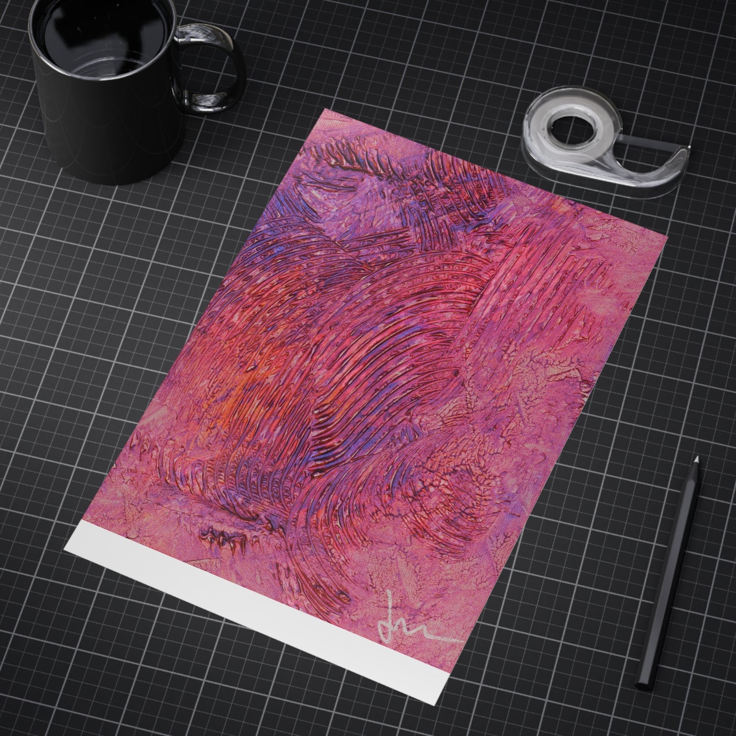 Swirling Ember Dawn  Print — Vibrant Mixed Media Wall Decor