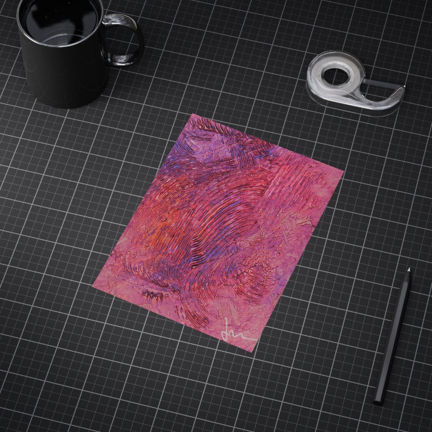 Swirling Ember Dawn  Print — Vibrant Mixed Media Wall Decor