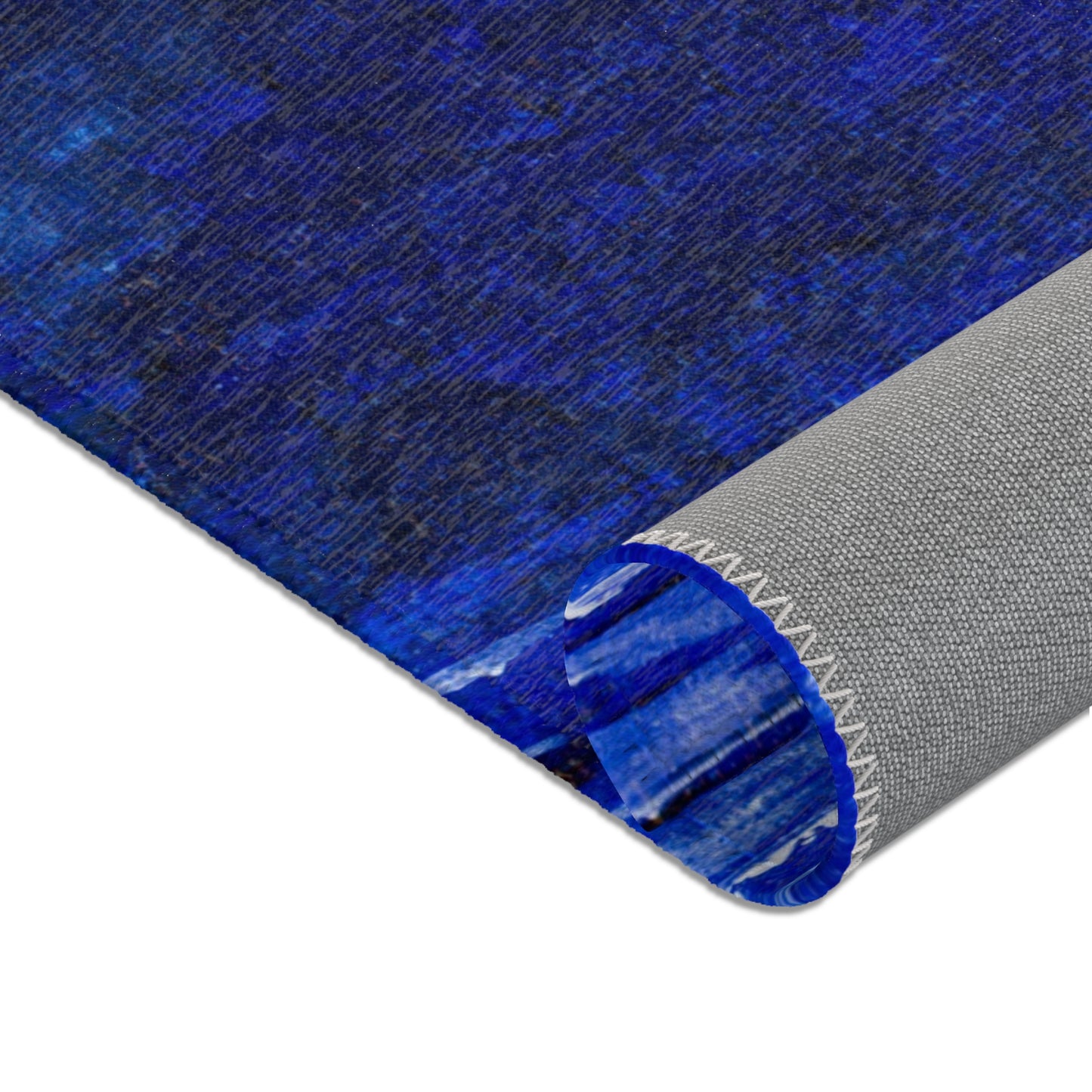 Blue Area Rug — Deep Blue Coastal Wave Accent Rug