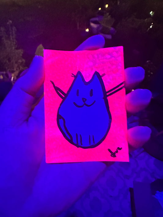 Neon Kitty Purple - ACEO