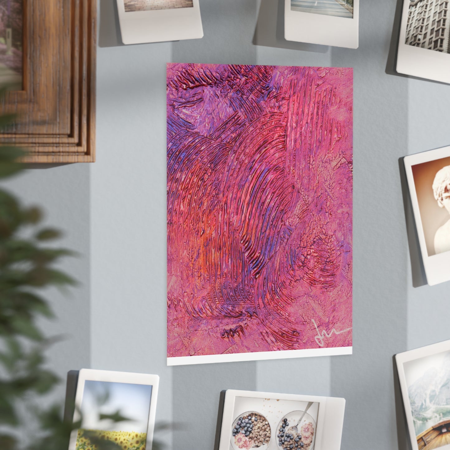 Swirling Ember Dawn  Print — Vibrant Mixed Media Wall Decor