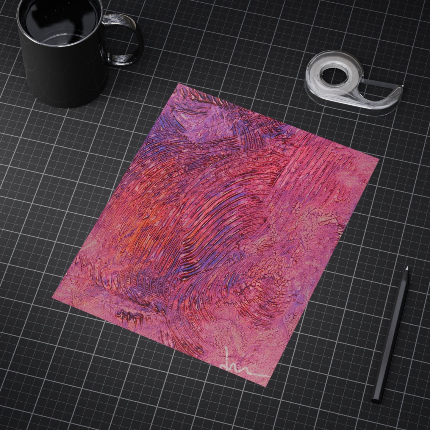 Swirling Ember Dawn  Print — Vibrant Mixed Media Wall Decor