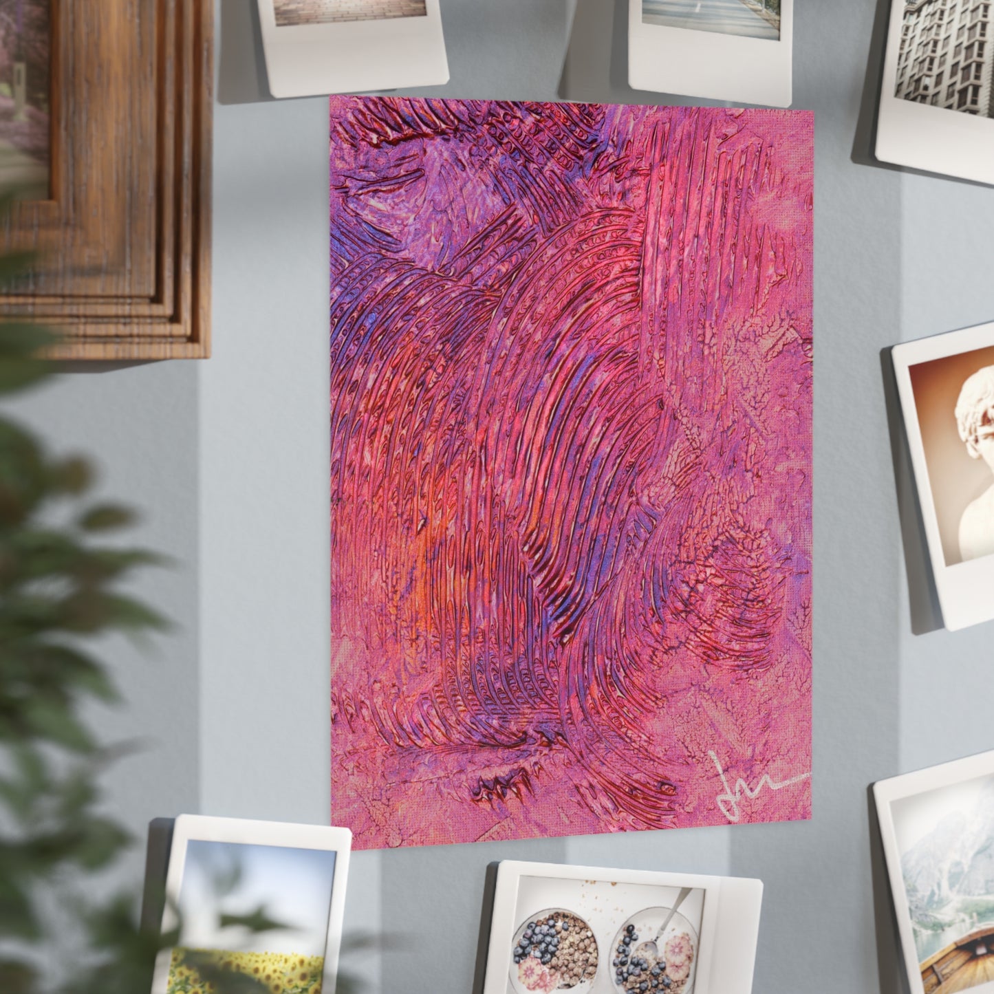 Swirling Ember Dawn  Print — Vibrant Mixed Media Wall Decor