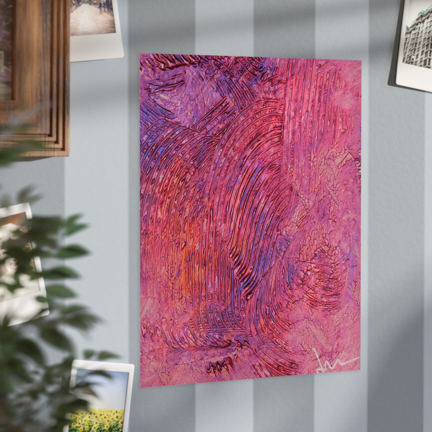 Swirling Ember Dawn  Print — Vibrant Mixed Media Wall Decor