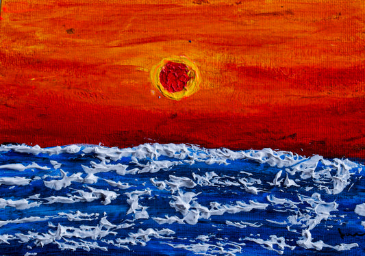 Crimson Tide Glow 5 x 7 Canvas Panel + Mini Easel