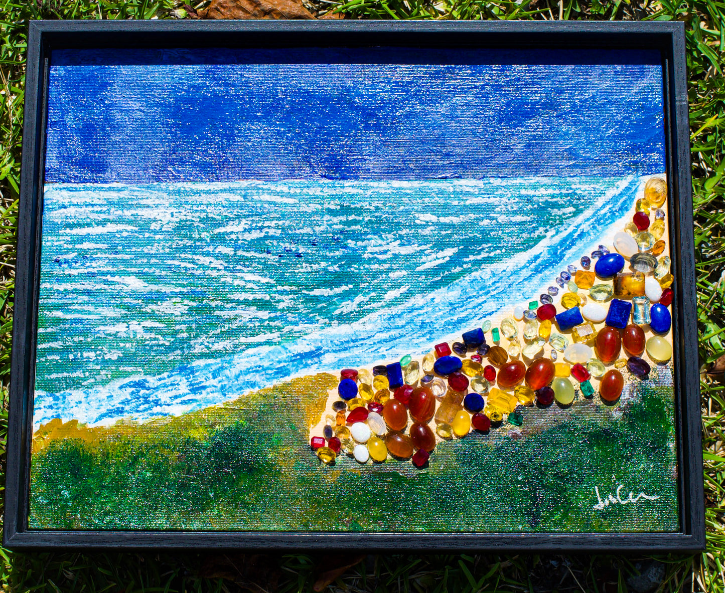 Gemstone Beach - 11 x 14 Framed Canvas Panel